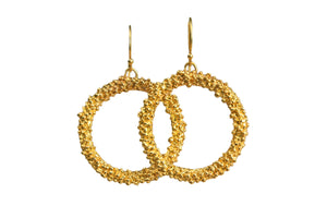 Large Bulles circle earrings in 18k yellow gold on sterling silver.