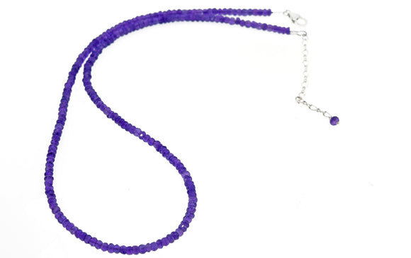 Purple Amethyst Rondelle Necklace