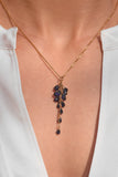 Blue Sapphire Cluster Pendant On 14k Gold Fill Chain