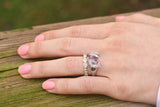 Rustic Eternity Ring In 14k White Gold With Rose Cut Diamonds
