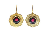 Decorative Garnet Cabochon Earrings