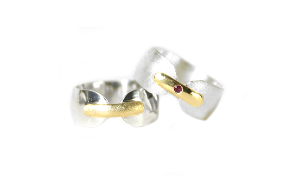 Silver Ring with 22k Gold