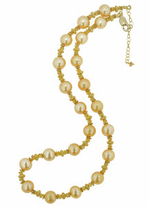 Golden Fresh Water Pearl With Citrine Necklace