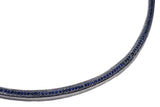 Blue Sapphires Pave Set In Oxidized Silver Neck Ring