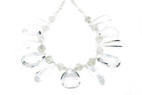 Statement Necklace With Crystal Quartz And Moonstone