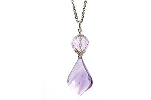 Pink And Pale Purple Amethyst Pendant In Sterling Silver